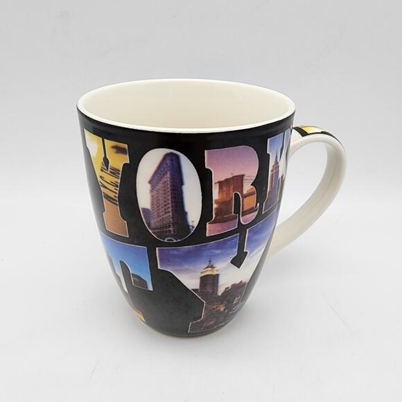 Vtg New York City Coffee Mug Cup 2 Pair Souvenir All For You Retro City Graphics - Picture 6 of 15